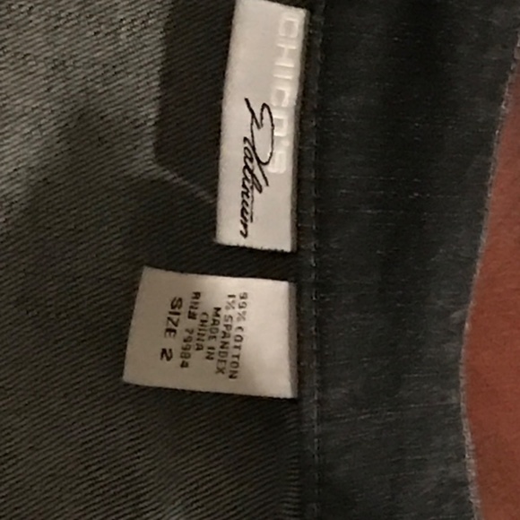 Chicos Platinum black denim jacket size 2 or conventional size  12 - Picture 3 of 3